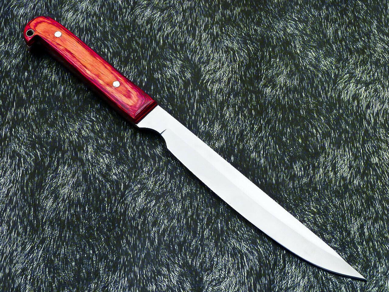 Unique Custom Handmade D2 Tool Steel Blade Fillet Knife Hard Wood Best Fillet Knife W/Sheath