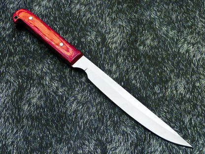 Unique Custom Handmade D2 Tool Steel Blade Fillet Knife Hard Wood Best Fillet Knife W/Sheath