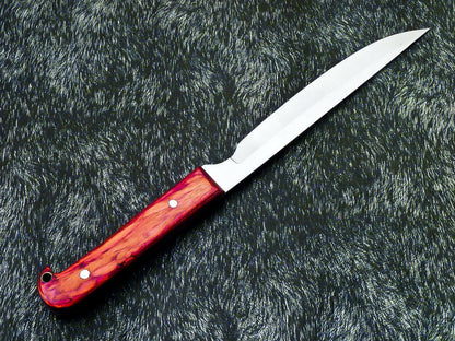 Unique Custom Handmade D2 Tool Steel Blade Fillet Knife Hard Wood Best Fillet Knife W/Sheath