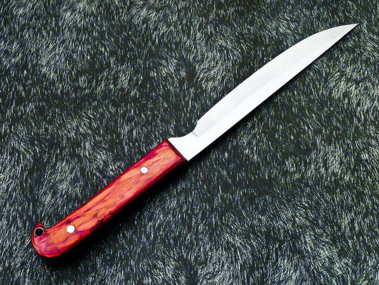 Unique Custom Handmade D2 Tool Steel Blade Fillet Knife Hard Wood Best Fillet Knife W/Sheath