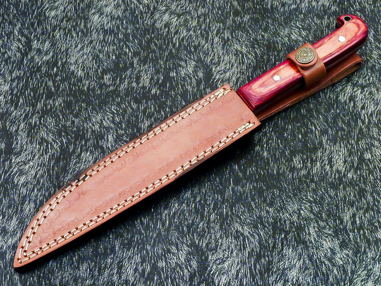 Unique Custom Handmade D2 Tool Steel Blade Fillet Knife Hard Wood Best Fillet Knife W/Sheath