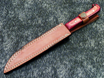 Unique Custom Handmade D2 Tool Steel Blade Fillet Knife Hard Wood Best Fillet Knife W/Sheath
