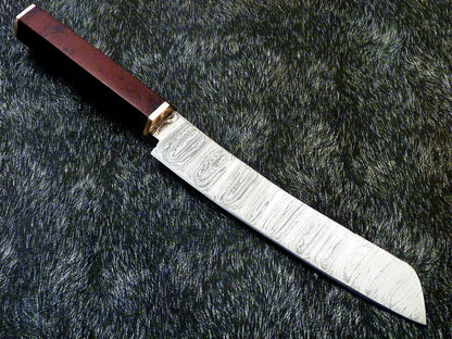 13" Handmade Damascus Chef Knife – Professional Kitchen Knife with Resin Handle