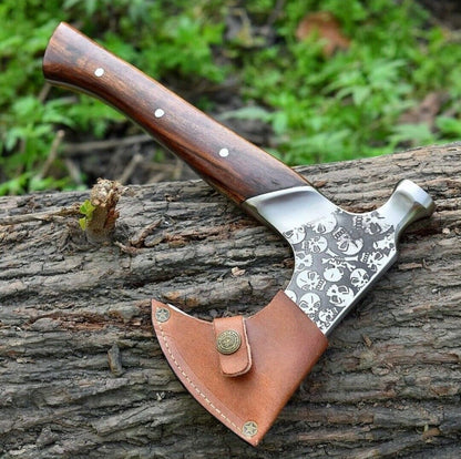 Throwing Axe | Handmade High Carbon Steel Viking Bearded Hatchet with Wood Handle