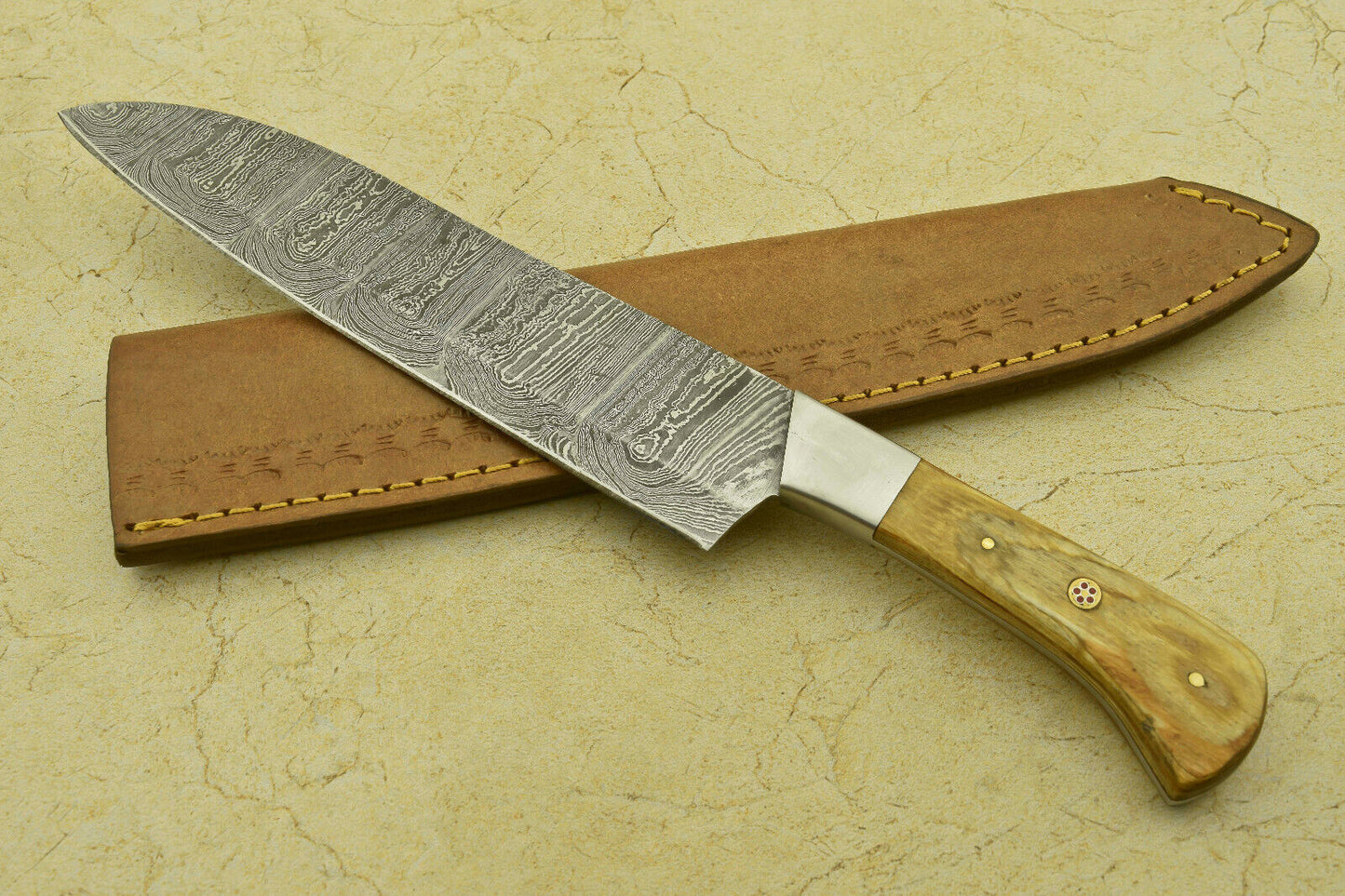 12" Handmade Damascus Steel Chef Kitchen Knife – Pakka Wood Handle, 512 Layers, Hand-Forged