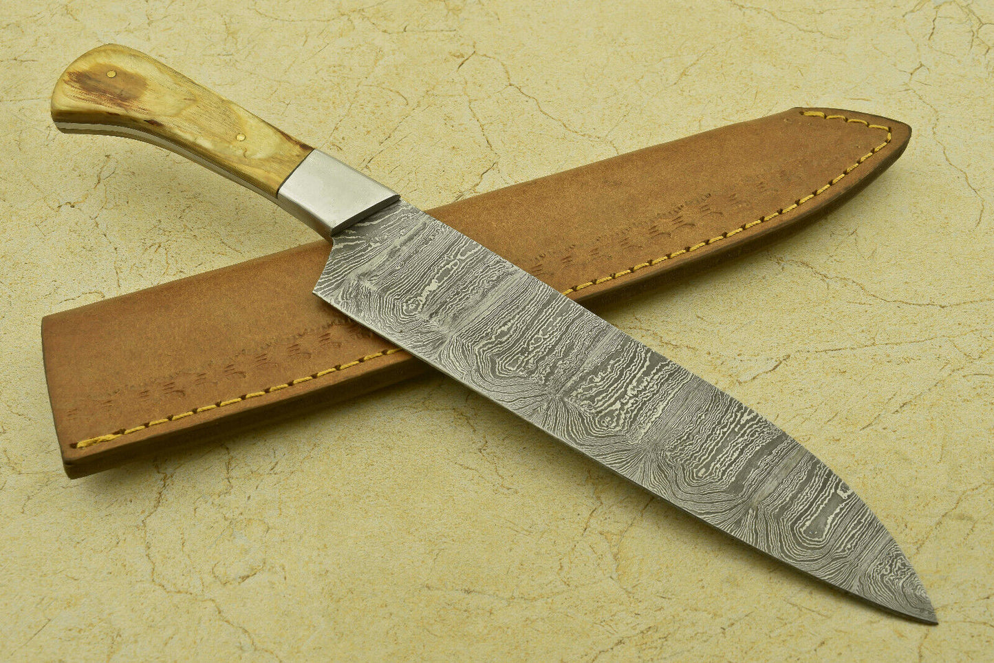 12" Handmade Damascus Steel Chef Kitchen Knife – Pakka Wood Handle, 512 Layers, Hand-Forged