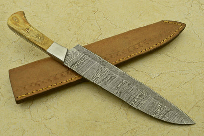 12" Handmade Damascus Steel Chef Kitchen Knife – Pakka Wood Handle, 512 Layers, Hand-Forged