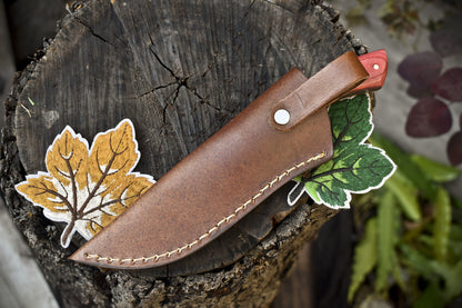 Twist Damascus Skinner Knife Mixed Handle Handmade Fixed Blade Fishing Tool