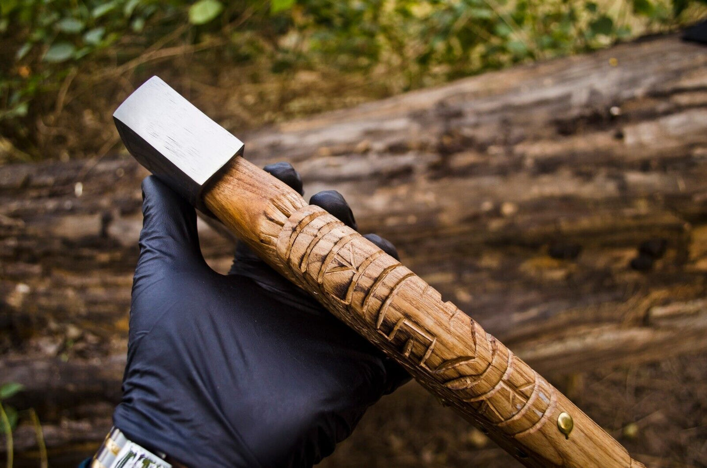 Custom Handmade Replica Viking Axe Carbon Steel Tomahawk Bearded Hatchet with Ash Wood Handle