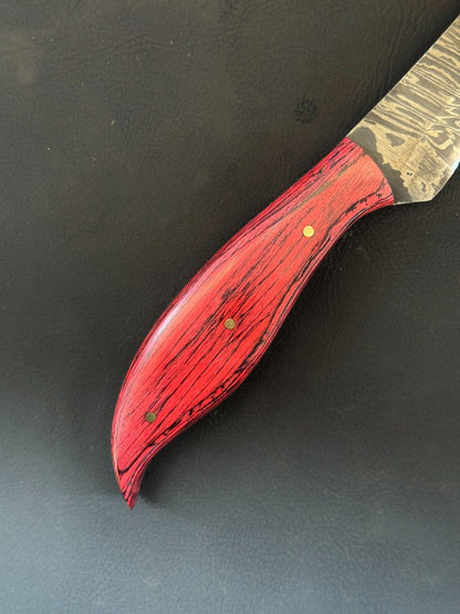 12.5" Custom Handmade Damascus Steel Fillet Knife with Pakka Wood Handle