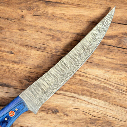 Handmade Fillet Knife & Damascus Fishing Knife 12" Damascus Steel Kitchen Knife
