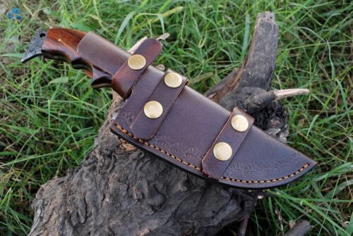 Custom Handmade Forged Damascus Steel Hunting Tracker Knife | Fixed Blade
