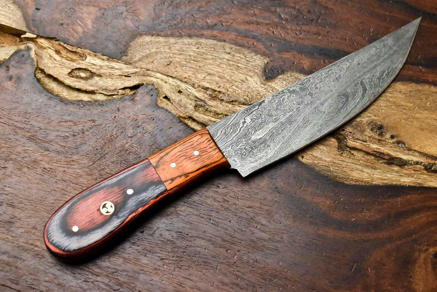 Premium Handmade Damascus Steel Chef Knife – Full Tang Blade for Kitchen