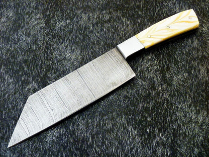 11" Professional Damascus Steel Chef Chopper Knife – Resin Handle, Handmade Cleaver