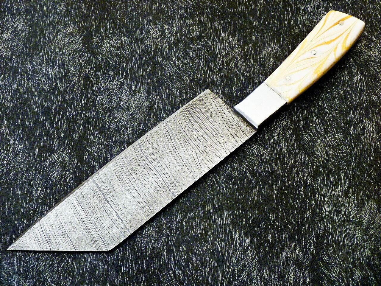 11" Professional Damascus Steel Chef Chopper Knife – Resin Handle, Handmade Cleaver