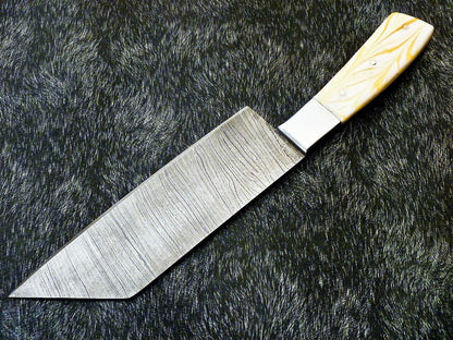 11" Professional Damascus Steel Chef Chopper Knife – Resin Handle, Handmade Cleaver