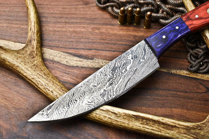 Custom Hand Forged Damascus Steel Chef Knife | Full Tang