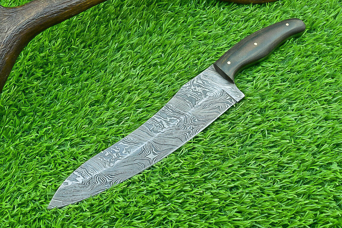 Stunning Hand Forged Damascus Steel Chef Knife – Kitchen & Camping Knife