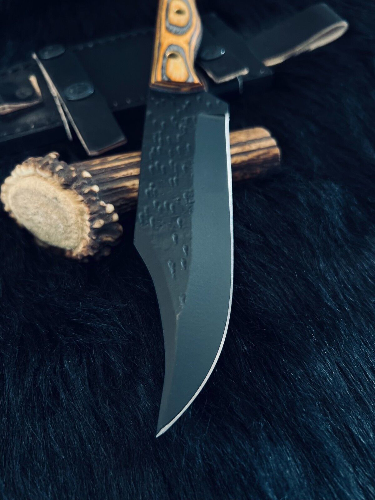 10 Inch Custom D2 Steel Bowie Hunting Knife with Wood Handle