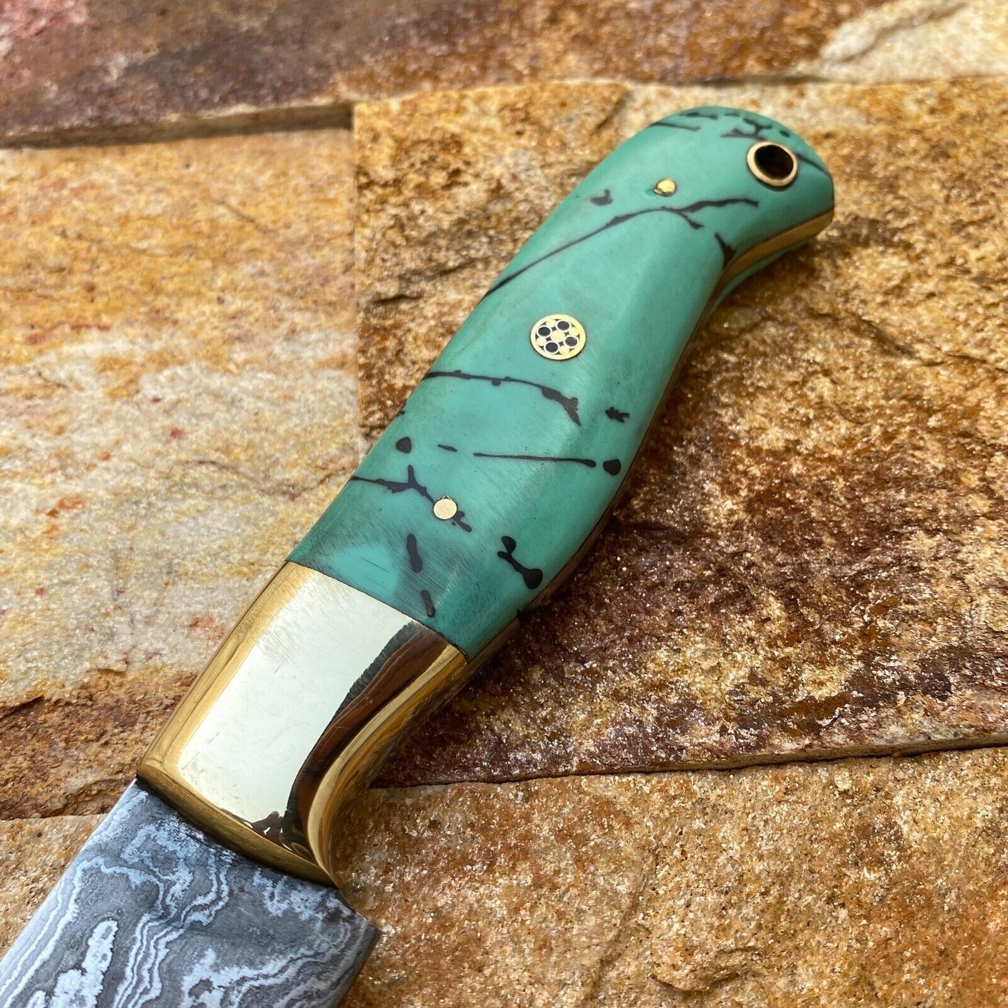Artisan Damascus Fillet Chef Knife – Hand Forged with Brass Bolster