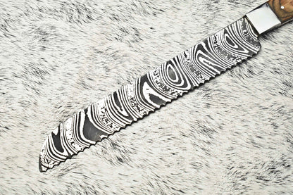 Cutlery Salvation Handmade Damascus Steel Kitchen Full Tang Chef Knife – 14" 384-Layer Forged Blade