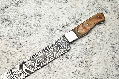 Cutlery Salvation Handmade Damascus Steel Kitchen Full Tang Chef Knife – 14" 384-Layer Forged Blade