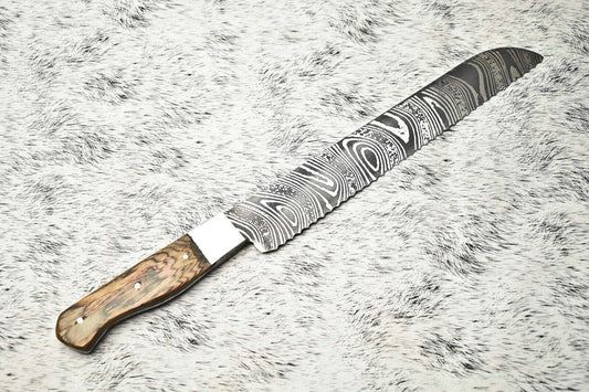 Cutlery Salvation Handmade Damascus Steel Kitchen Full Tang Chef Knife – 14" 384-Layer Forged Blade
