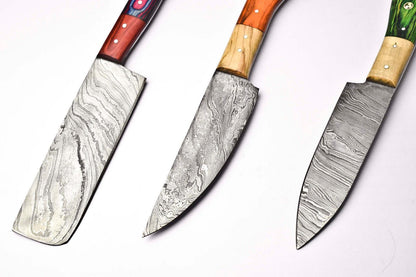 Handmade Damascus Steel Blade Kitchen Chef Knife – Full Tang, Custom Forged
