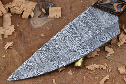 Custom Handmade Forged Damascus Steel Kitchen Chef Knife – Dollar Sheet Handle