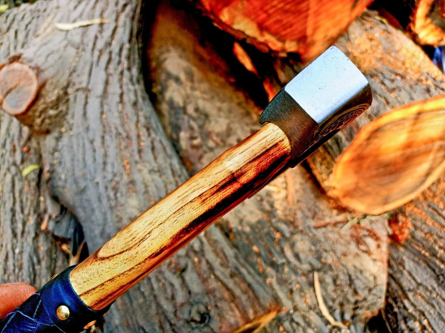 Handmade High Carbon Steel Vikings Axe | Hatchet with Leather Wrap