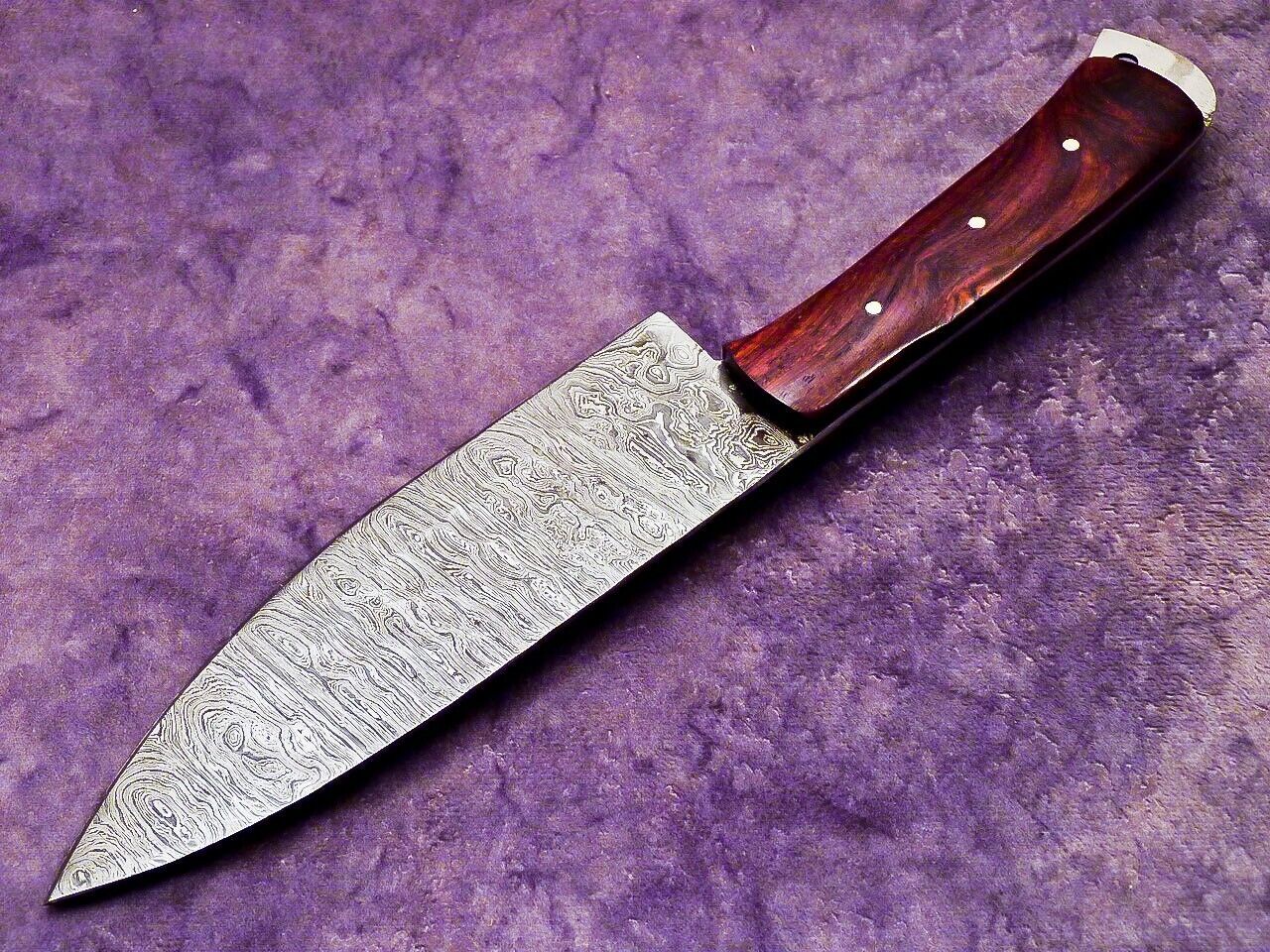 11.0" Handmade Damascus Steel Professional Chef Knife with Natural Hardwood Handle