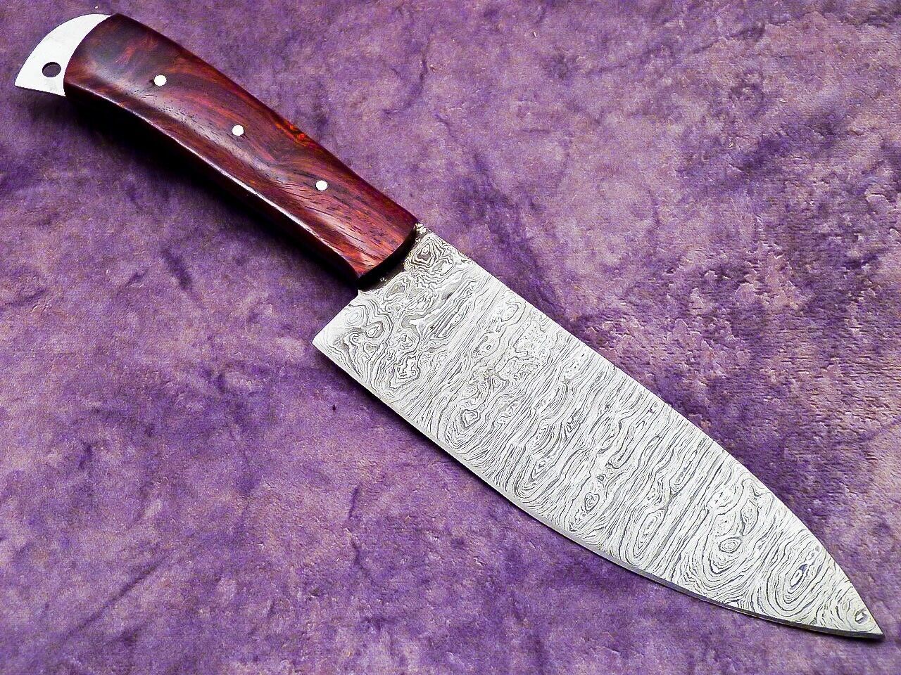 11.0" Handmade Damascus Steel Professional Chef Knife with Natural Hardwood Handle