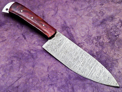 11.0" Handmade Damascus Steel Professional Chef Knife with Natural Hardwood Handle