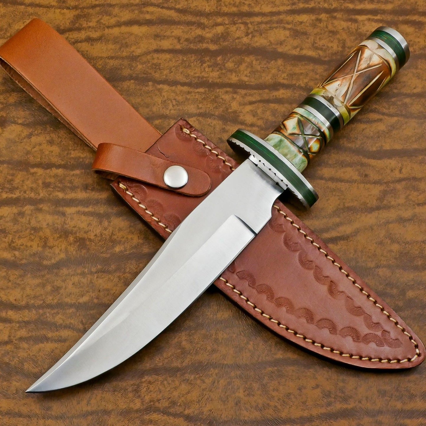 Custom Handmade D2 Steel Bowie Knife | Hunting & Outdoor Fixed Blade 12"
