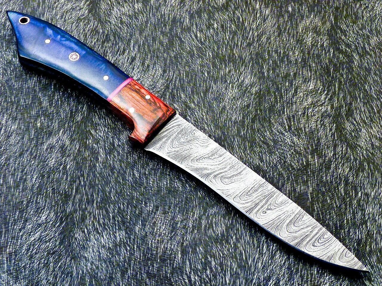 10" Custom Hand-Forged Damascus Steel Chef Knife | Hardwood Handle Kitchen Knife
