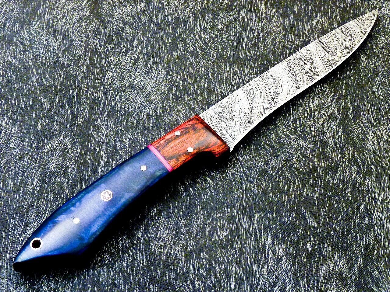 10" Custom Hand-Forged Damascus Steel Chef Knife | Hardwood Handle Kitchen Knife