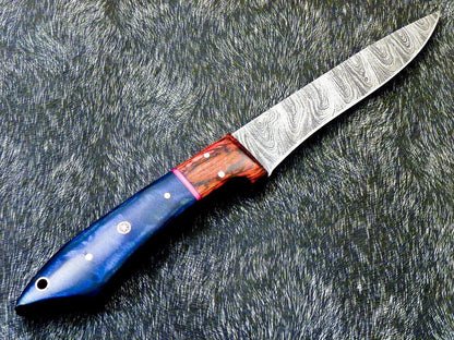 10" Custom Hand-Forged Damascus Steel Chef Knife | Hardwood Handle Kitchen Knife