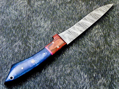10" Custom Hand-Forged Damascus Steel Chef Knife | Hardwood Handle Kitchen Knife