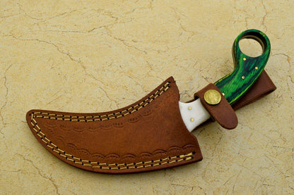 Handmade Best Karambit Full Tang Karambit Damascus Steel Hunting Knife With Wood and Resin Handle