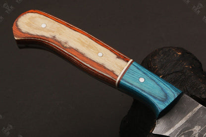 13" Damascus Fillet Knife Fire Damascus Steel Fillet Knife With Pakka Wood Handle