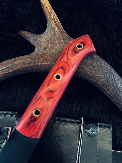 10" Handmade D2 Steel Bowie Knife – Tracker Blade with Camel Bone & Wood Handle