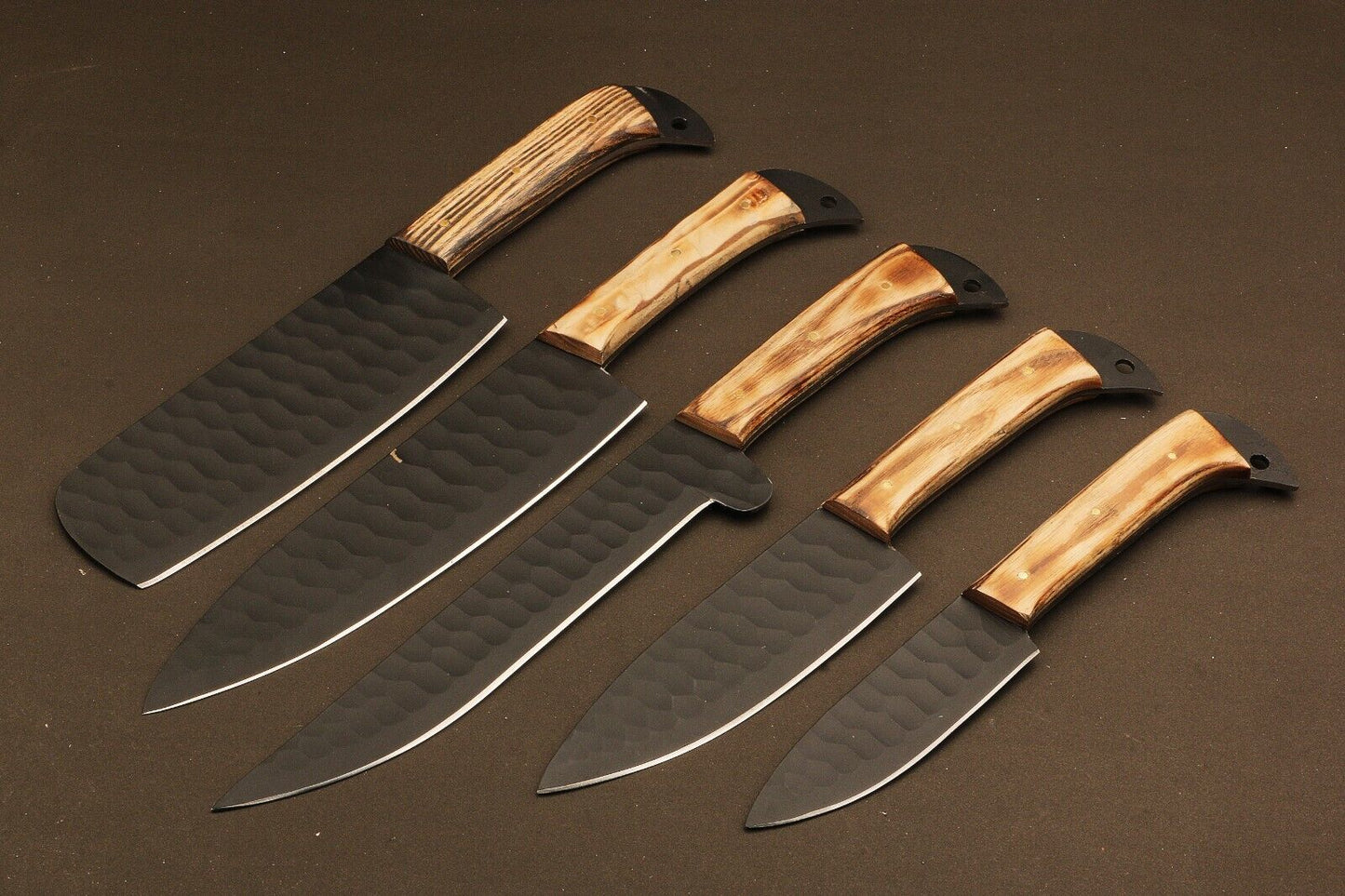 9" to 13" Hand Forged Fire D2 Steel Chef Knives Set – Custom Kitchen Cutlery