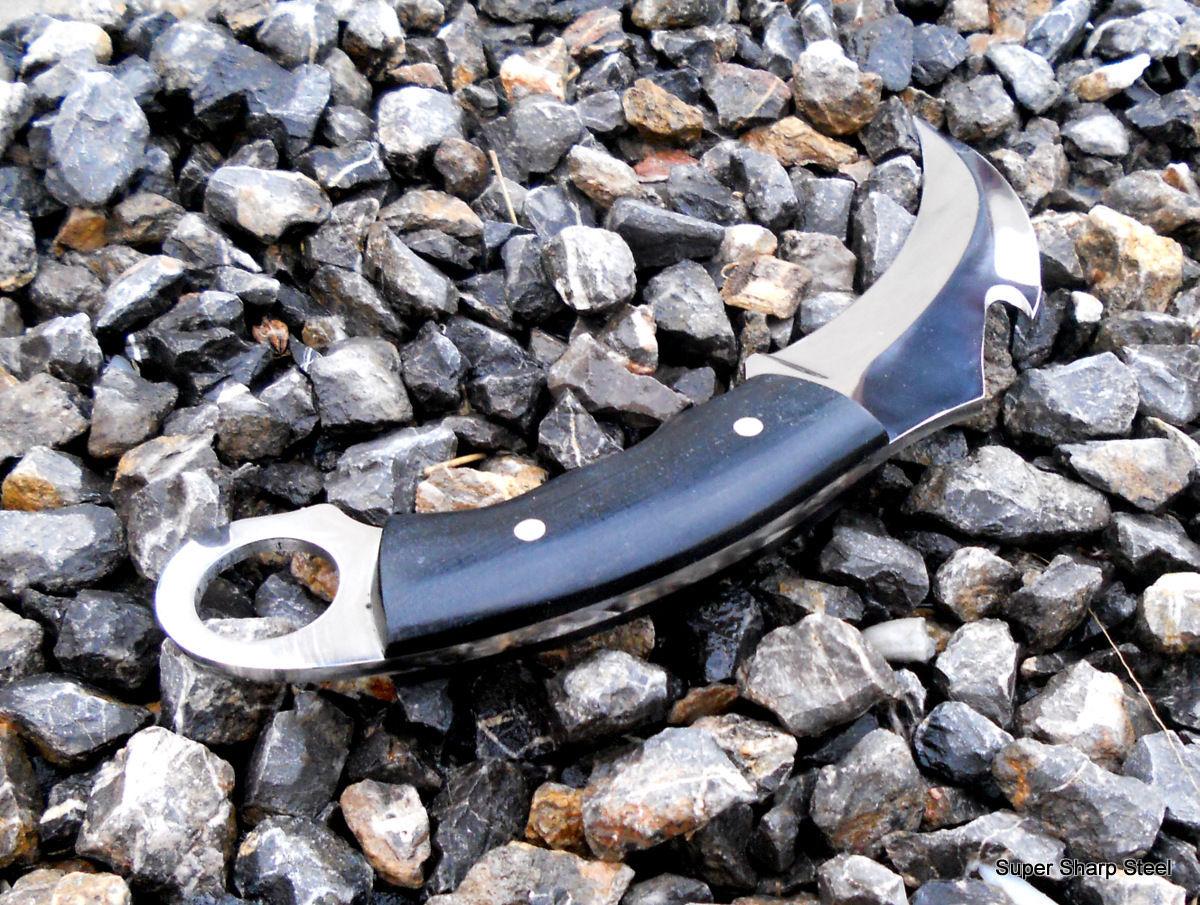 10.0" Best Karambit Hand Forged D2 Steel Karambit Fixed Blade Knife with Sheath