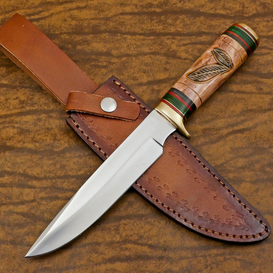 Custom Handmade D2 Steel Blade Hunting Bowie Outdoor Knife