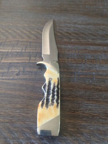 Skinner Hunting Knife – 9.25" 440 Stainless Steel Blade with Stag Bone Handle & Leather Sheath