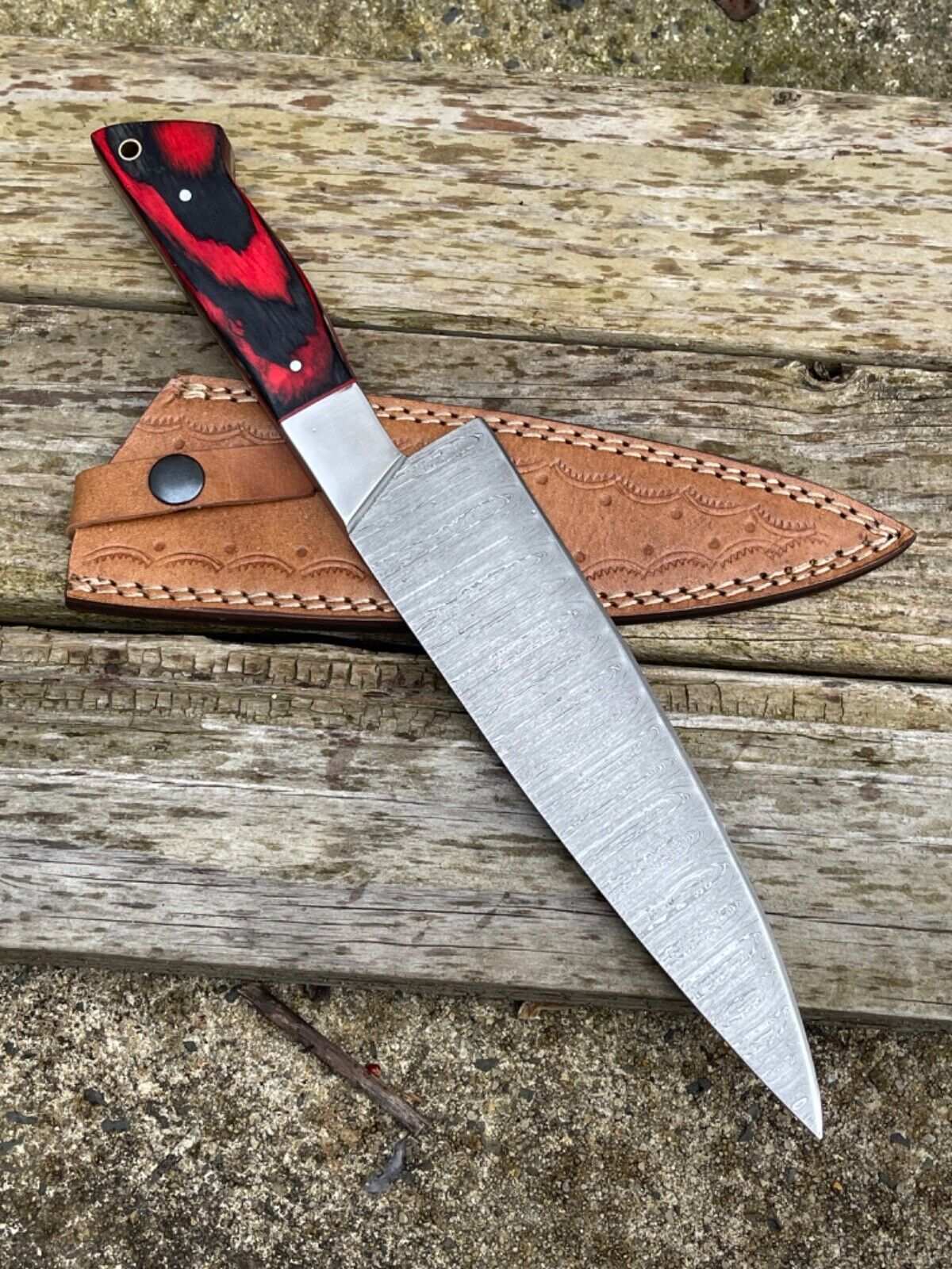 13" Damascus Chef Knife Handmade Chef Knife Kitchen Knife