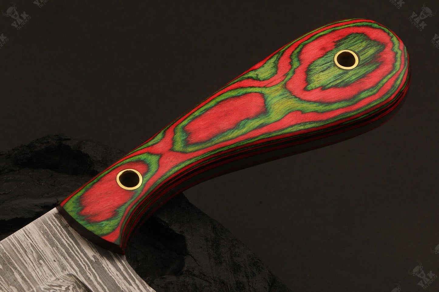 Bull Knife 9" Damascus Steel Bull Cutter Knife Custom Cowboy Bull Knife with Wood Handle