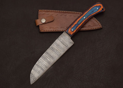 Handmade Damascus Steel 12" Chef Knife | Outdoor Hunting & Survival with Pakka Handle