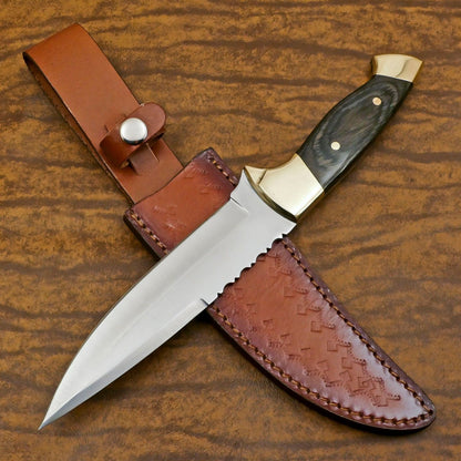 Handmade 12 Inch D2 Steel Full Tang Bowie Hunting Camping Knife