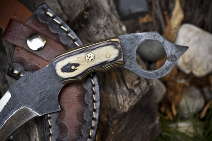 Hand Forged D2 Steel Karambit Knife Fixed Blade Karambit with Hard Wood Handle
